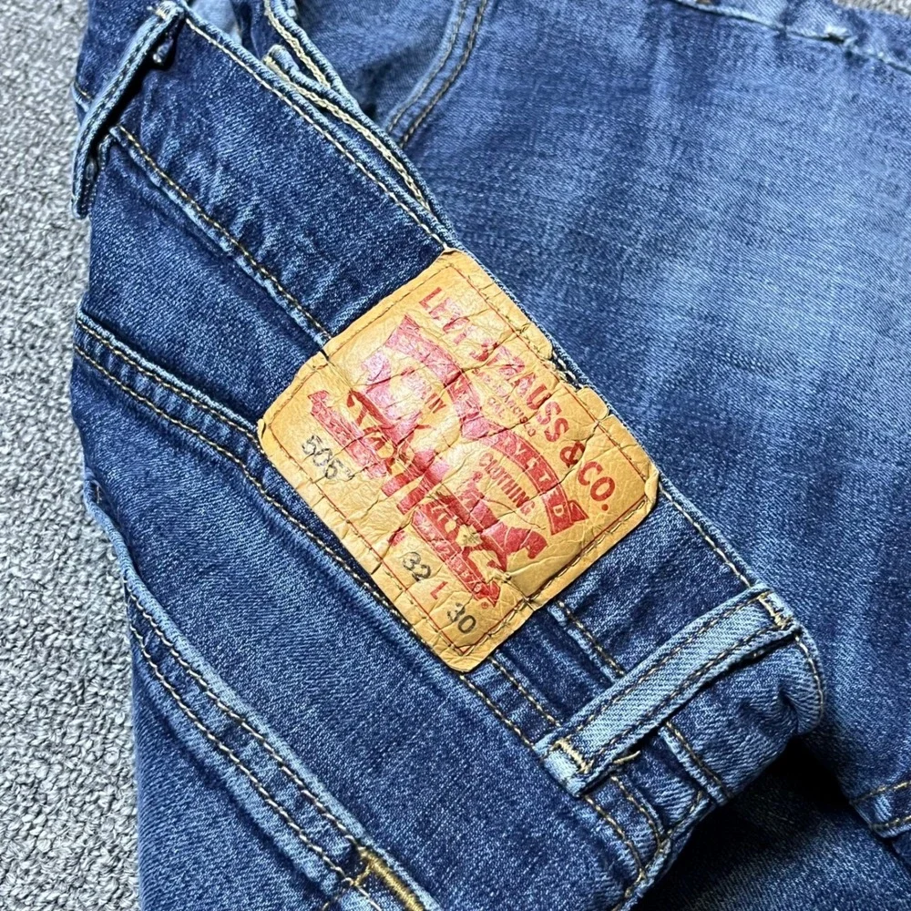 Levi's 505 Regular Fit Jeans 32x30 Blue Straight Leg Denim Medium Wash Workwear